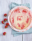 Strawberry swirl cheesecake