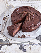 A mini triple chocolate cake