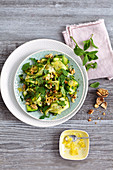 Courgette salad with herbs and walnuts