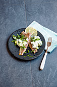 Soused herring with herb and cucumber quark