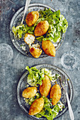 Sicilian rice croquettes with a cheese filling