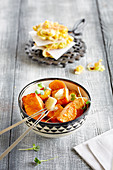 Sweet potato fondue with salted butter