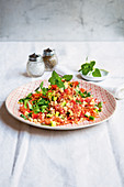 Bulgur salad with cucumber and tomatoes