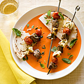 Grilled Lamb and Halloumi Kebabs