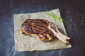 Grilled prime rib steak
