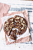 Pan-baked macadamia nut and white chocolate cookie cake