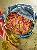 A rhubarb and frangipane tart