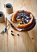 White chocolate cake with blueberries