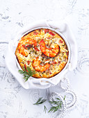 Shrimp casserole with dill