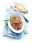 Chicken breast with red wine shallots