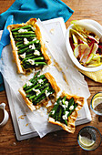 Asparagus and goat cheese filo tart