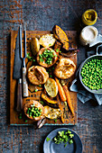 Meat-free sunday roast with yorkshire puddings