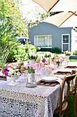 A table laid for a summer garden party