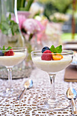 Vanilla panna cotta with berries