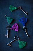 Keys with hand-made tassels