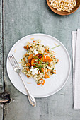 Risotto with apricots and chanterelle mushrooms
