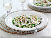 Risotto with chicken and peas