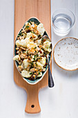 Baked cauliflower with a crumb crust