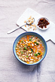 White bean soup with marjoram