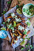 Sweet potato fries with a herb dip