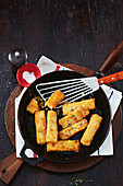 Crispy blue cheese and thyme polenta fingers
