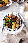 Slow-cooked beef pot roast with thyme gremolata