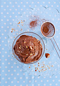 Homemade hazelnut chocolate spread (seen from above)