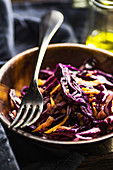 Coleslaw salad with red cabbage