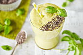 Mango and basil smoothie with chia seeds
