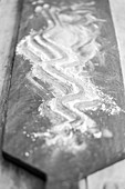 A board dusted with flour