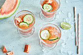 Summer watermelon punch with cucumber