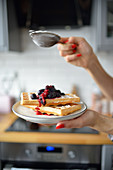 Waffles with fruit