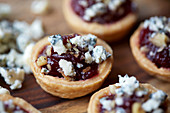 Cranberry cups with blue cheese