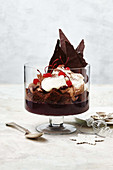 Chocolate cherry cheesecake trifle