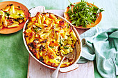 Bacon and spinach pasta bake