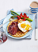 Buttermilk Waffles with Spicy Maple Bacon