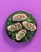 Goat's cheese crostini with figs