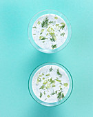 Cold yoghurt soup with cucumber