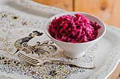 Lacto-fermented red cabbage