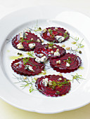 Beetroot with dill, pine nuts and blue cheese