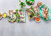 Five ways with rice paper rolls