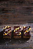 Vegane Schokolade-Erdnussbutter-Schnitten aus dem Kühlschrank