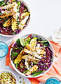 Quinoa and Grilled Chicken Salad with Blue Cheese Dressing