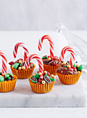 Candy Cane Lolly Pots