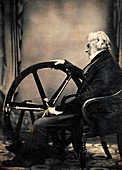 William Constable with steam power invention, 1850s