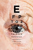 Eye test for the elderly, conceptual image