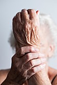 Elderly woman with wrist pain