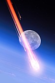 Meteor fireball, illustration