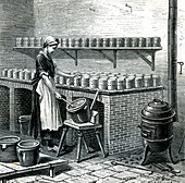 19th Century French camembert maker, illustration