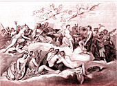 Gods on Mount Olympus, 19th Century illustration